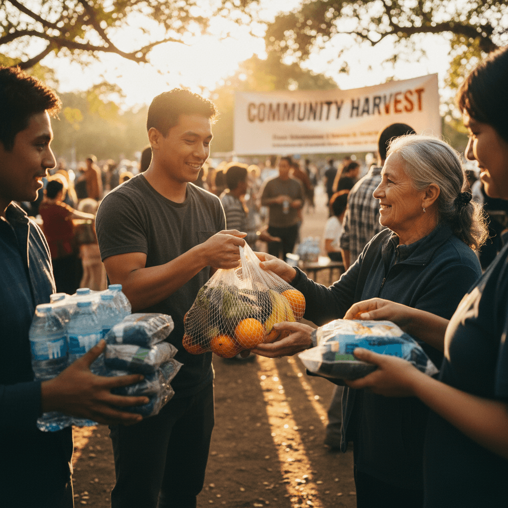 Community members engaged in outreach and service