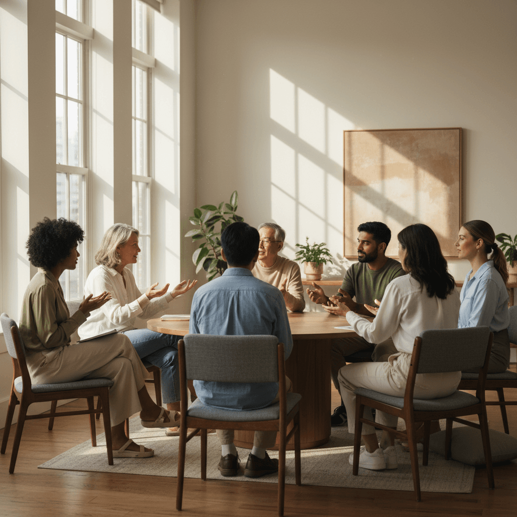 Community gathering and discussion circle