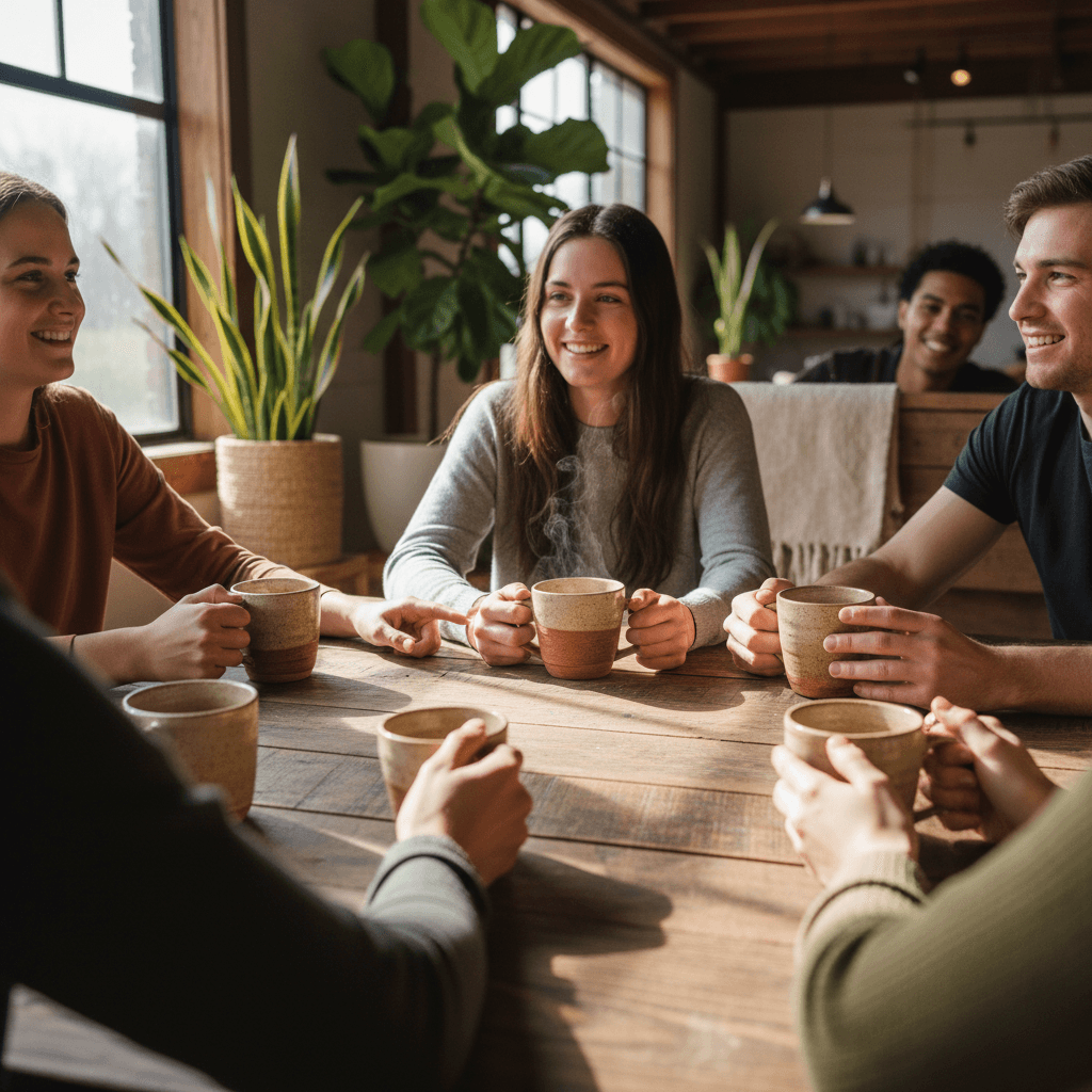 Spiritual mentorship session with diverse group
