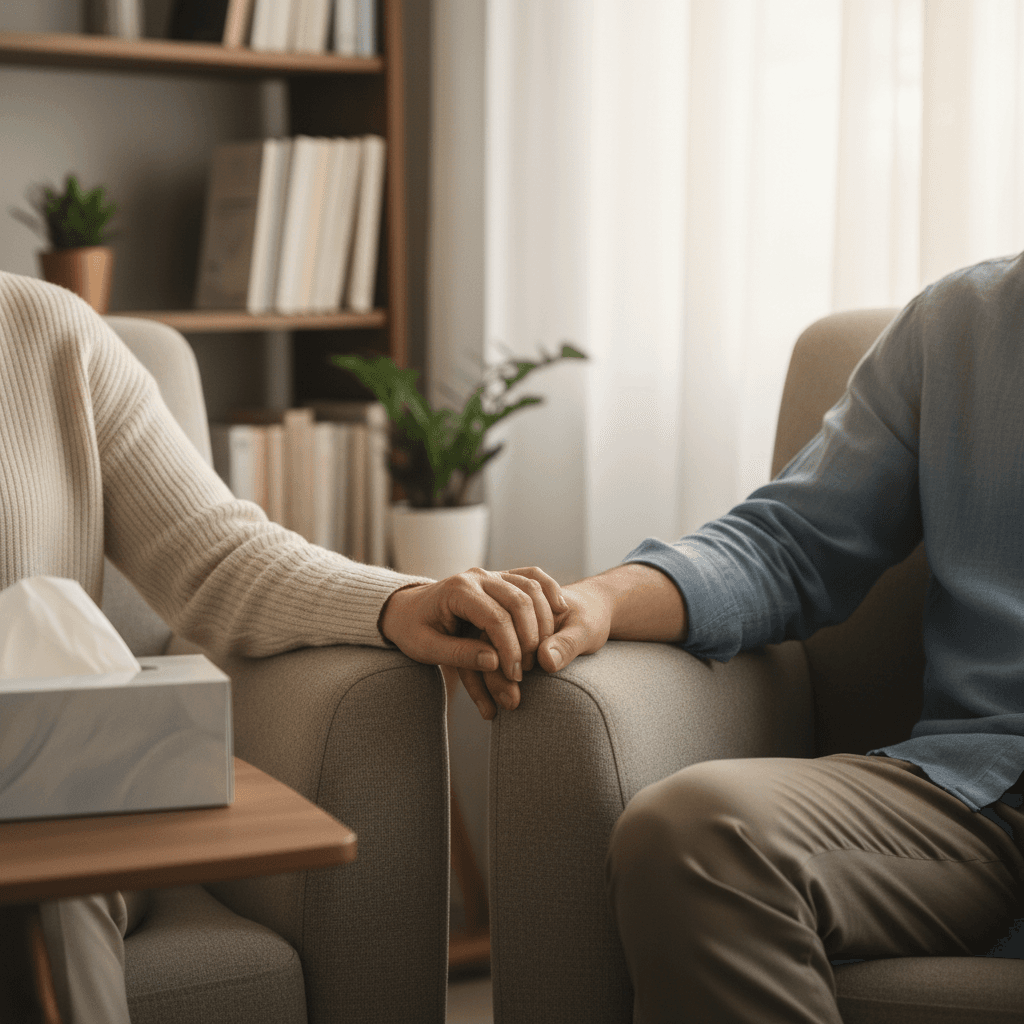 One-on-one spiritual counseling moment